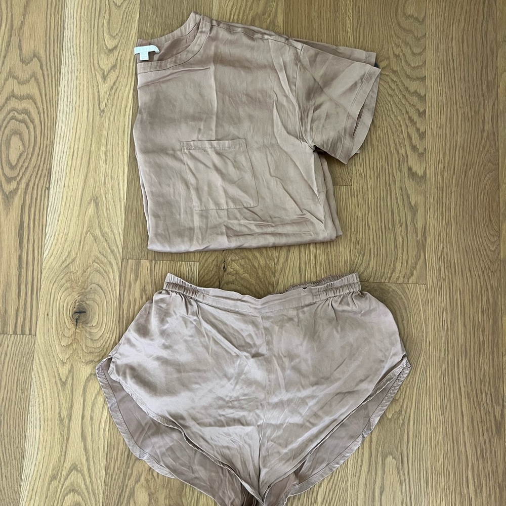 Lunya 100% Silk Washable Matching Pajama Set XS